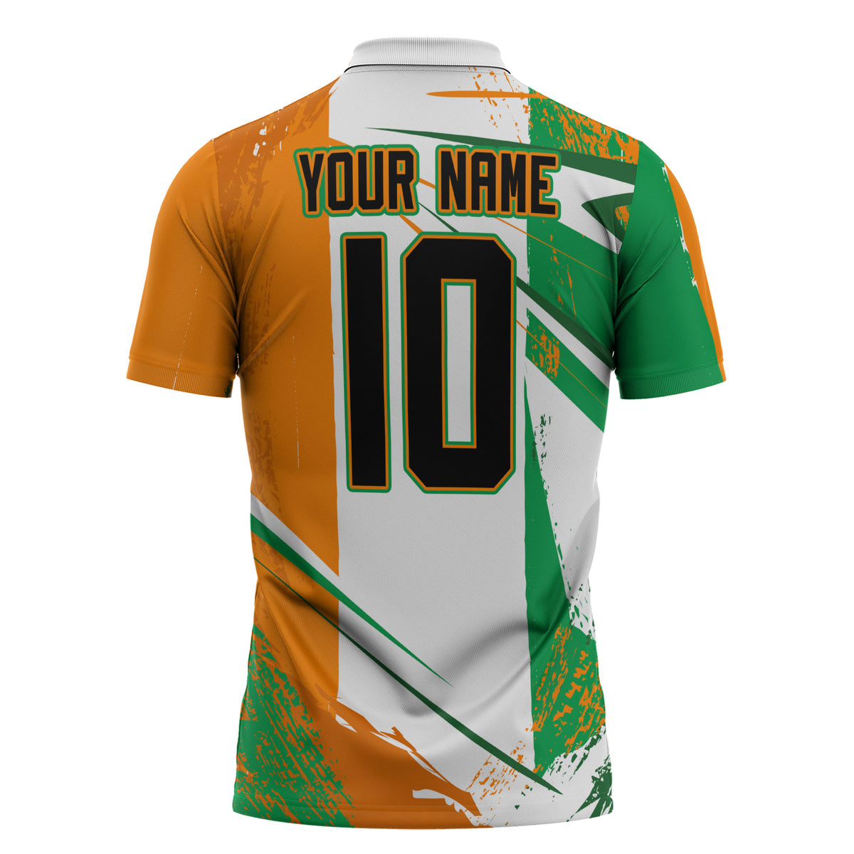 Personalized Ivory Coast Football Zipper Polo Shirt African Elephant Trophy