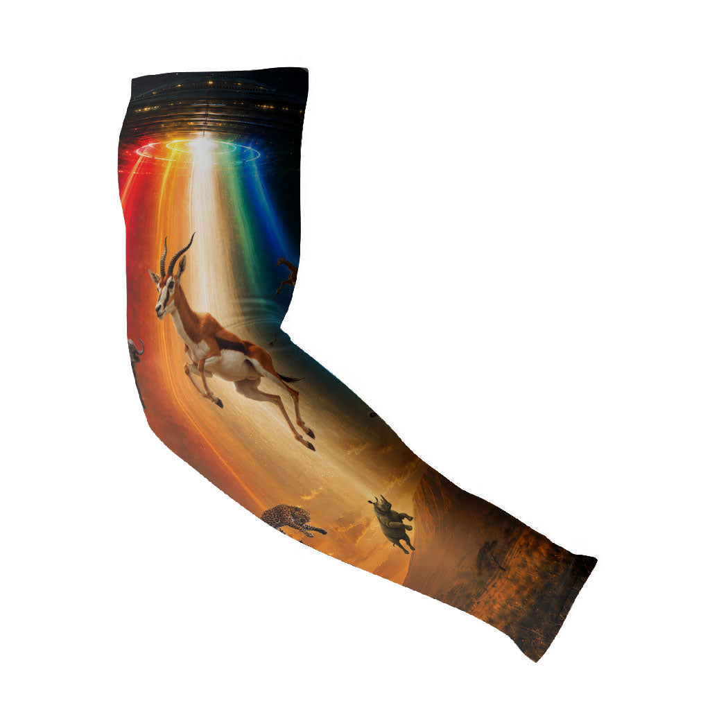 South Africa Safari UFO Arm Sleeves African Wildlife Sci-Fi Galaxy Space And Mandela
