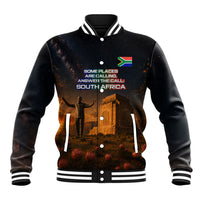 South Africa Safari UFO Baseball Jacket African Wildlife Sci-Fi Galaxy Space And Mandela