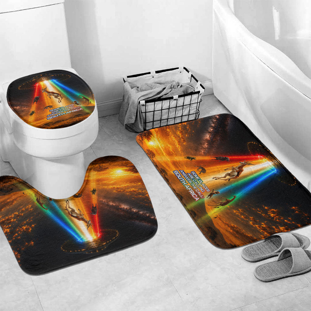 South Africa Safari UFO Bathroom Set African Wildlife Sci-Fi Galaxy Space And Mandela