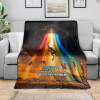 South Africa Safari UFO Blanket African Wildlife Sci-Fi Galaxy Space And Mandela