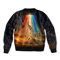 South Africa Safari UFO Bomber Jacket African Wildlife Sci-Fi Galaxy Space And Mandela