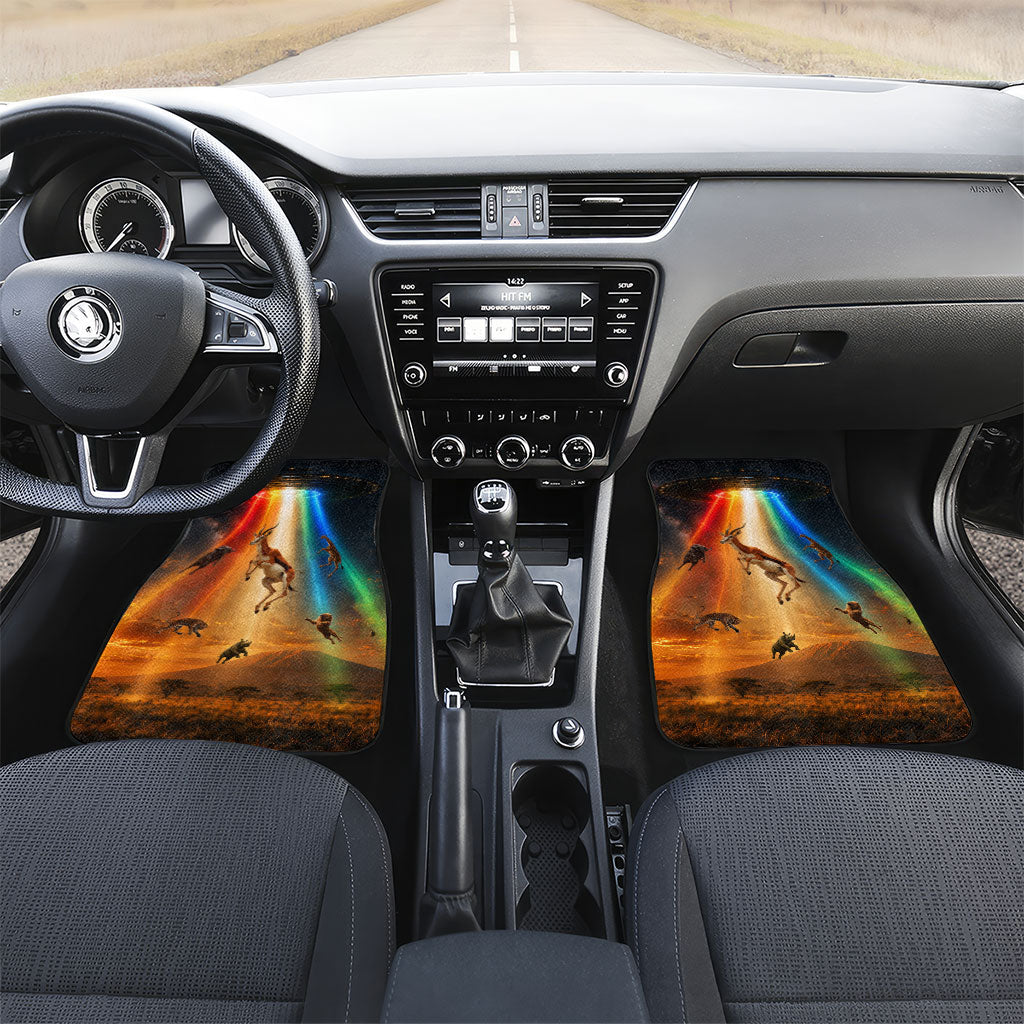 South Africa Safari UFO Car Mats African Wildlife Sci-Fi Galaxy Space And Mandela