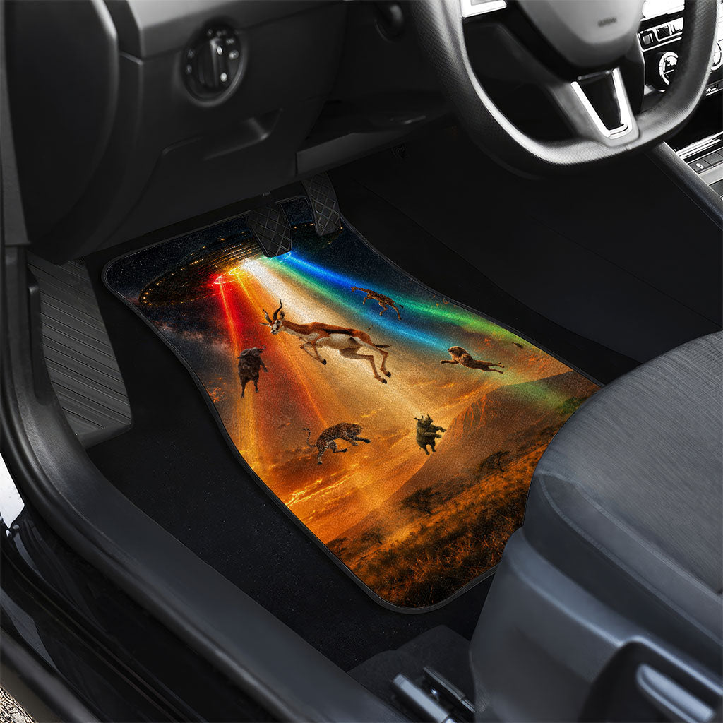 South Africa Safari UFO Car Mats African Wildlife Sci-Fi Galaxy Space And Mandela