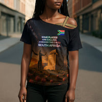 South Africa Safari UFO Cross Shoulder Shirt African Wildlife Sci-Fi Galaxy Space And Mandela