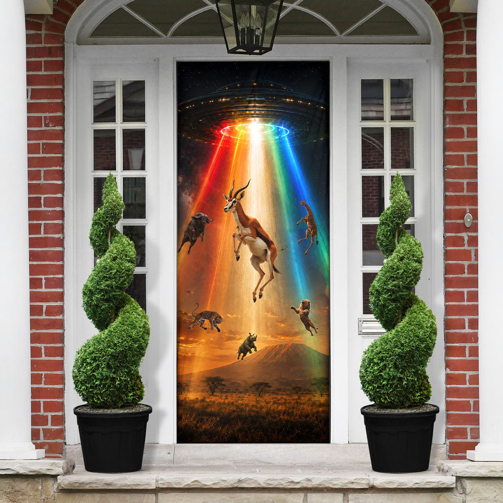 South Africa Safari UFO Door Cover African Wildlife Sci-Fi Galaxy Space And Mandela