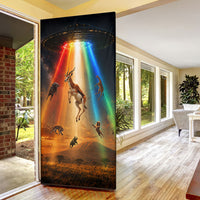 South Africa Safari UFO Door Cover African Wildlife Sci-Fi Galaxy Space And Mandela