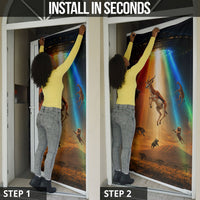 South Africa Safari UFO Door Cover African Wildlife Sci-Fi Galaxy Space And Mandela