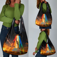 South Africa Safari UFO Grocery Bag African Wildlife Sci-Fi Galaxy Space And Mandela