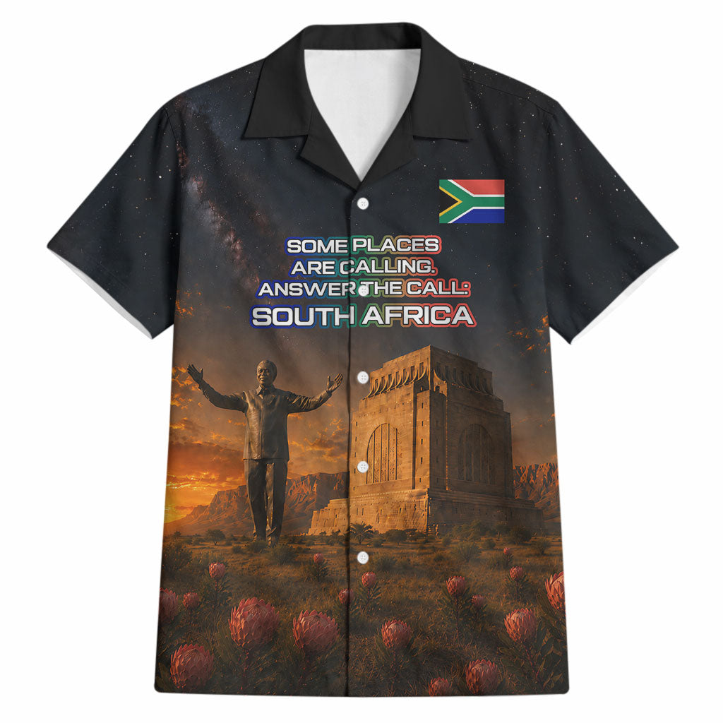 South Africa Safari UFO Hawaiian Shirt African Wildlife Sci-Fi Galaxy Space And Mandela