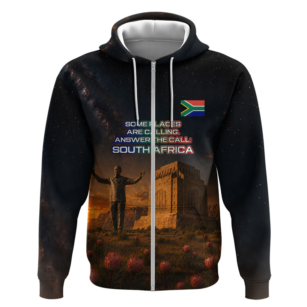 South Africa Safari UFO Hoodie African Wildlife Sci-Fi Galaxy Space And Mandela