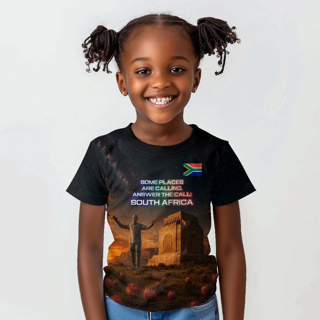 South Africa Safari UFO Kid T shirt African Wildlife Sci-Fi Galaxy Space And Mandela
