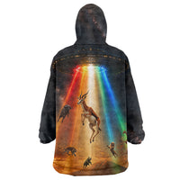 South Africa Safari UFO Kid Wearable Blanket Hoodie African Wildlife Sci-Fi Galaxy Space And Mandela