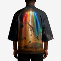 South Africa Safari UFO Kimono African Wildlife Sci-Fi Galaxy Space And Mandela