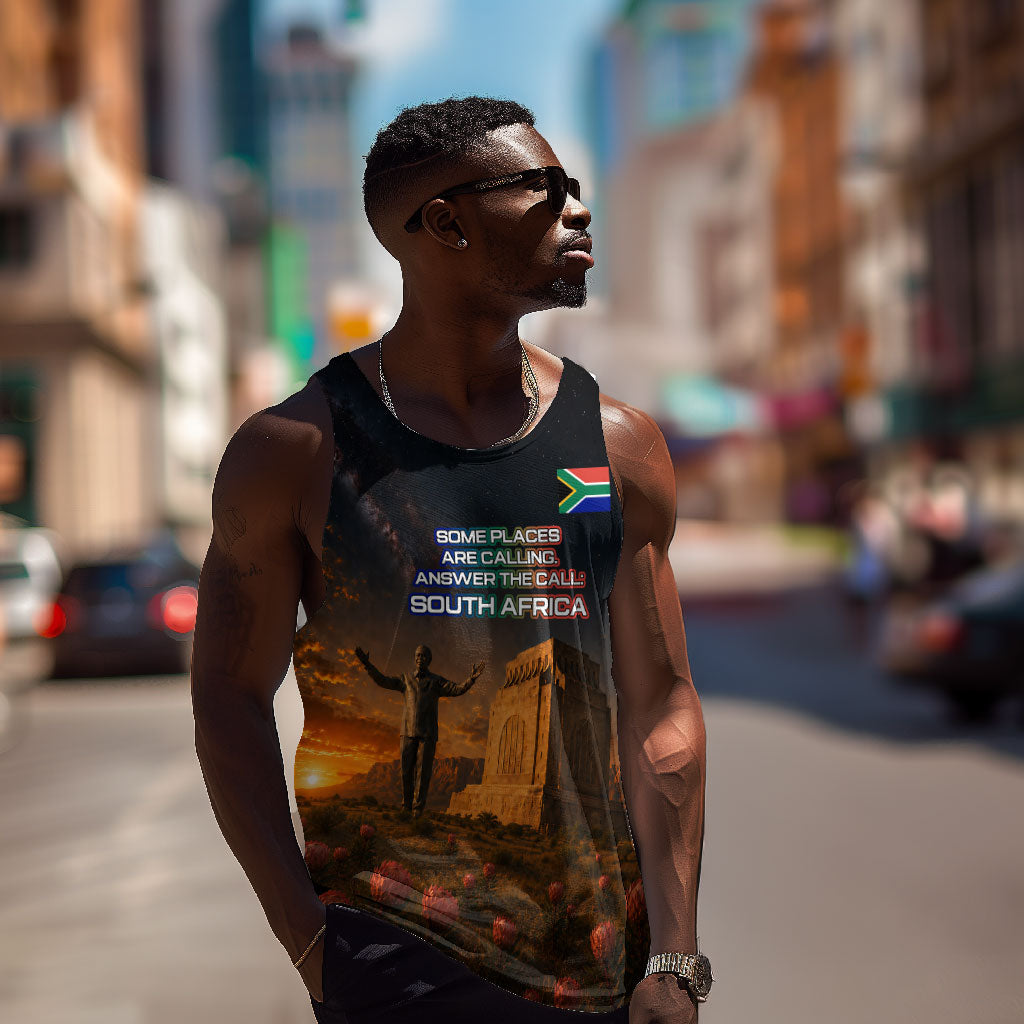 South Africa Safari UFO Men Tank Top African Wildlife Sci-Fi Galaxy Space And Mandela