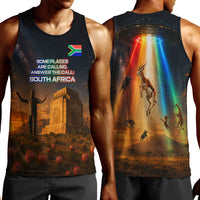 South Africa Safari UFO Men Tank Top African Wildlife Sci-Fi Galaxy Space And Mandela