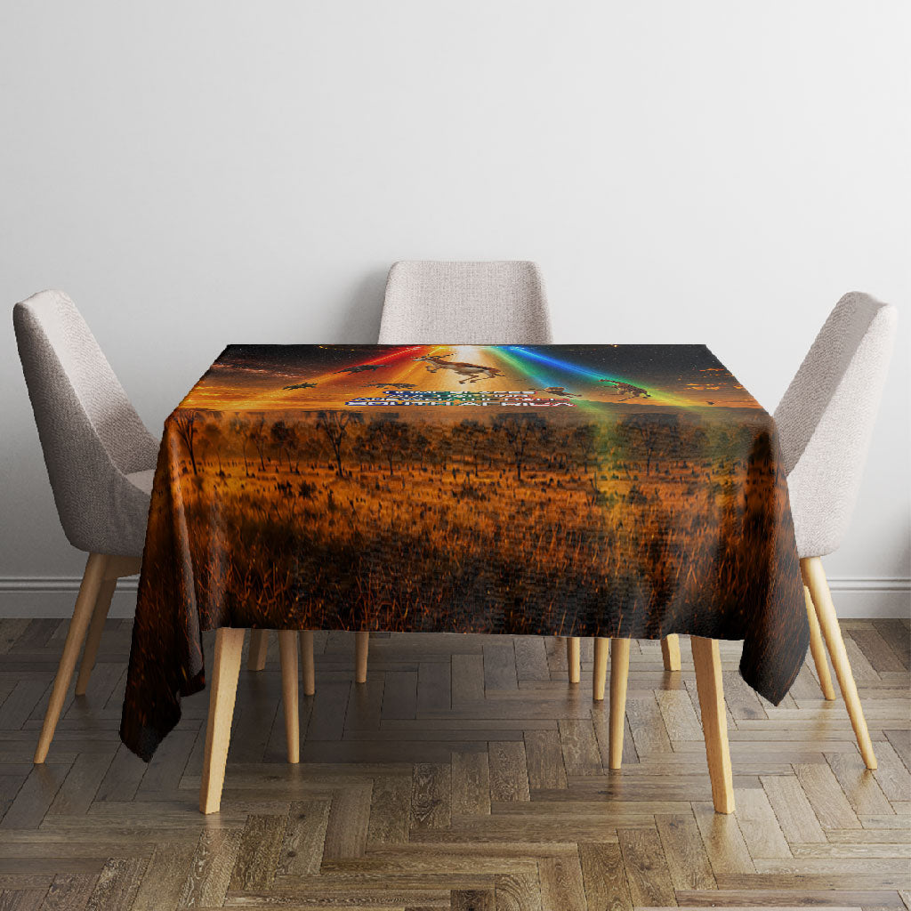 South Africa Safari UFO Tablecloth African Wildlife Sci-Fi Galaxy Space And Mandela