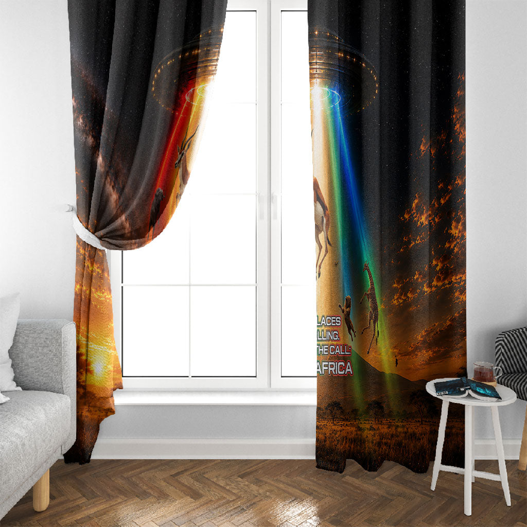 South Africa Safari UFO Window Curtain African Wildlife Sci-Fi Galaxy Space And Mandela