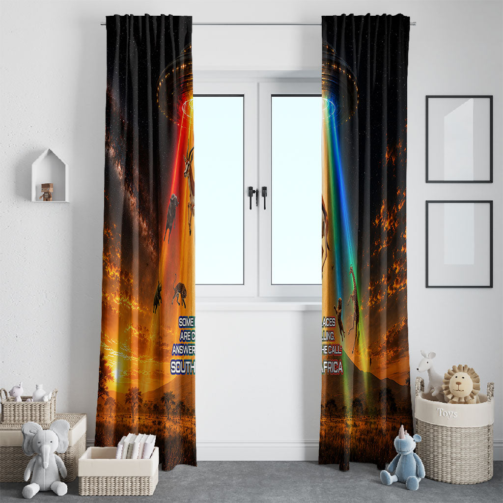 South Africa Safari UFO Window Curtain African Wildlife Sci-Fi Galaxy Space And Mandela