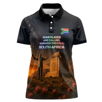 South Africa Safari UFO Women Polo Shirt African Wildlife Sci-Fi Galaxy Space And Mandela
