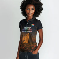 South Africa Safari UFO Women Polo Shirt African Wildlife Sci-Fi Galaxy Space And Mandela