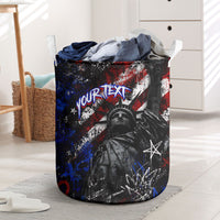Personalized America New York Statue Of Liberty Laundry Basket Dark Grunge American Flag Graffiti Street Art