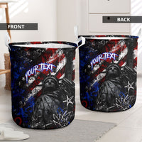 Personalized America New York Statue Of Liberty Laundry Basket Dark Grunge American Flag Graffiti Street Art