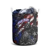 Personalized America New York Statue Of Liberty Laundry Basket Dark Grunge American Flag Graffiti Street Art