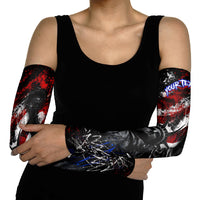 Personalized America New York Statue Of Liberty Arm Sleeves Dark Grunge American Flag Graffiti Street Art