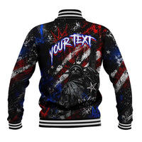 Personalized America New York Statue Of Liberty Baseball Jacket Dark Grunge American Flag Graffiti Street Art