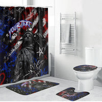 Personalized America New York Statue Of Liberty Bathroom Set Dark Grunge American Flag Graffiti Street Art