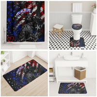 Personalized America New York Statue Of Liberty Bathroom Set Dark Grunge American Flag Graffiti Street Art