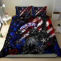 Personalized America New York Statue Of Liberty Bedding Set Dark Grunge American Flag Graffiti Street Art