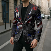 Personalized America New York Statue Of Liberty Blazer Dark Grunge American Flag Graffiti Street Art