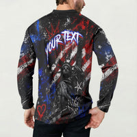 Personalized America New York Statue Of Liberty Button Sweatshirt Dark Grunge American Flag Graffiti Street Art