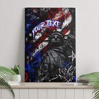 Personalized America New York Statue Of Liberty Canvas Wall Art Dark Grunge American Flag Graffiti Street Art