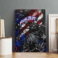 Personalized America New York Statue Of Liberty Canvas Wall Art Dark Grunge American Flag Graffiti Street Art
