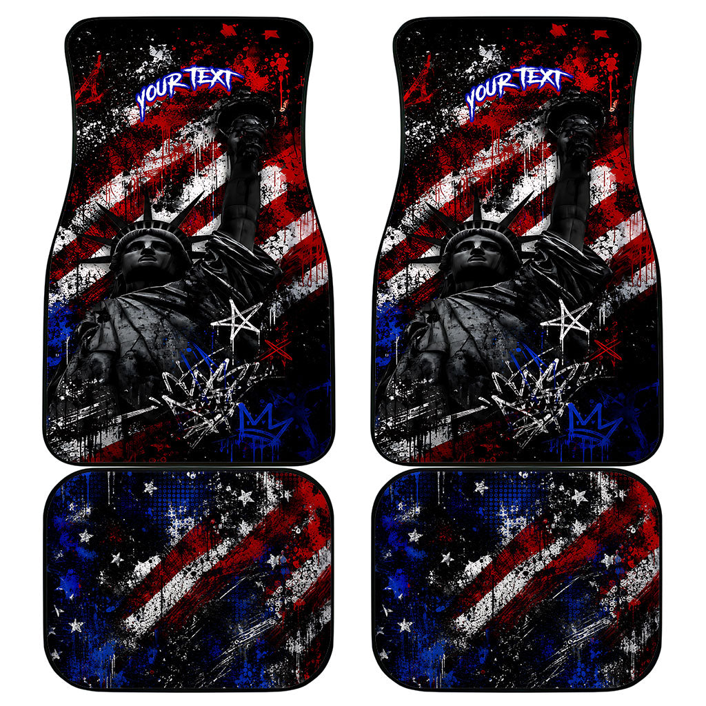 Personalized America New York Statue Of Liberty Car Mats Dark Grunge American Flag Graffiti Street Art
