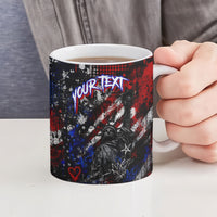 Personalized America New York Statue Of Liberty Ceramic Mug Dark Grunge American Flag Graffiti Street Art