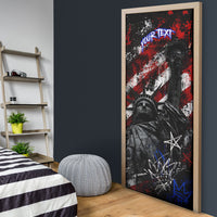 Personalized America New York Statue Of Liberty Door Cover Dark Grunge American Flag Graffiti Street Art