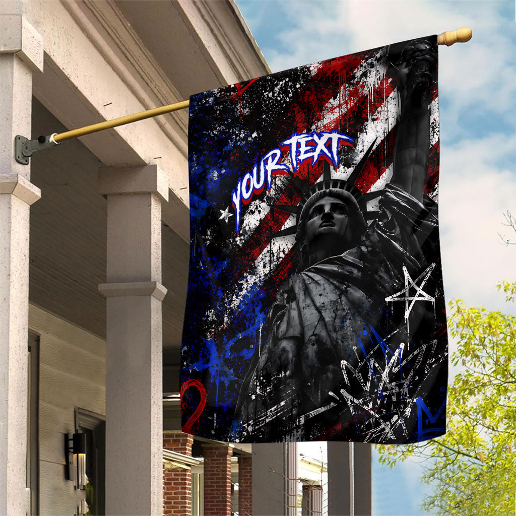 Personalized America New York Statue Of Liberty Garden Flag Dark Grunge American Flag Graffiti Street Art