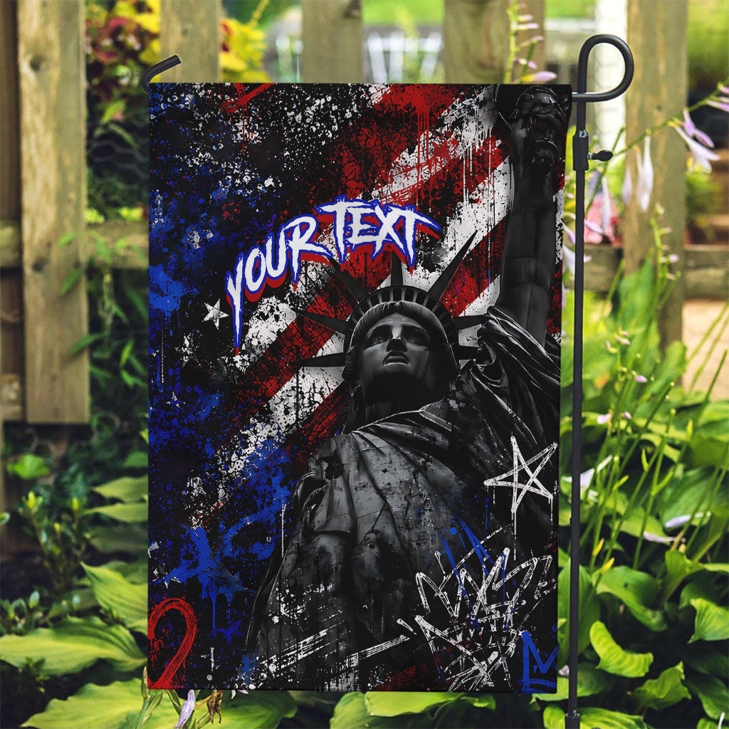 Personalized America New York Statue Of Liberty Garden Flag Dark Grunge American Flag Graffiti Street Art