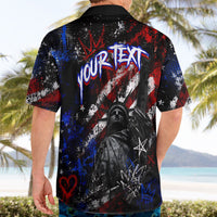 Personalized America New York Statue Of Liberty Hawaiian Shirt Dark Grunge American Flag Graffiti Street Art