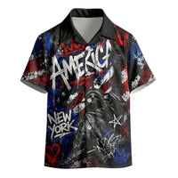 Personalized America New York Statue Of Liberty Kid Hawaiian Shirt Dark Grunge American Flag Graffiti Street Art