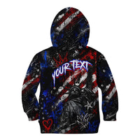Personalized America New York Statue Of Liberty Kid Hoodie Dark Grunge American Flag Graffiti Street Art