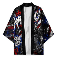 Personalized America New York Statue Of Liberty Kimono Dark Grunge American Flag Graffiti Street Art