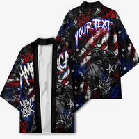 Personalized America New York Statue Of Liberty Kimono Dark Grunge American Flag Graffiti Street Art