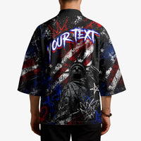 Personalized America New York Statue Of Liberty Kimono Dark Grunge American Flag Graffiti Street Art
