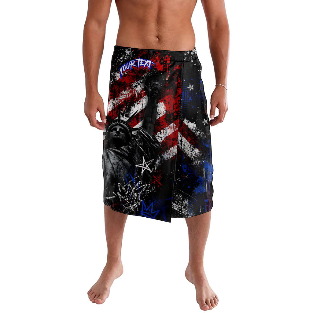 Personalized America New York Statue Of Liberty Lavalava Dark Grunge American Flag Graffiti Street Art