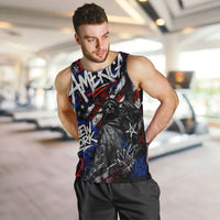 Personalized America New York Statue Of Liberty Men Tank Top Dark Grunge American Flag Graffiti Street Art
